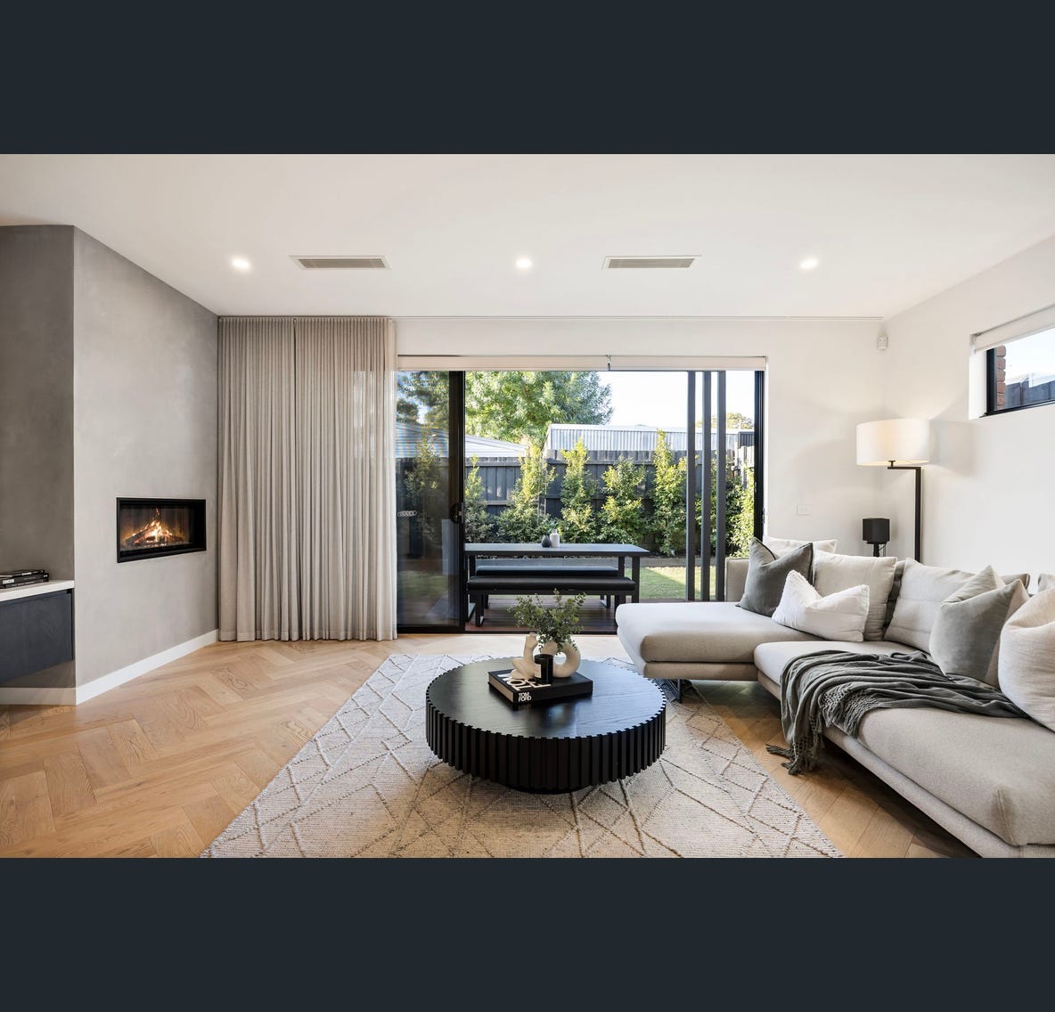 Living room with gas fireplace