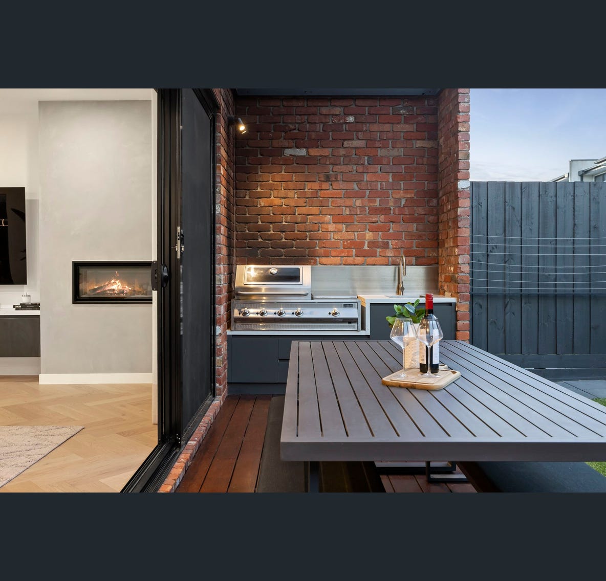 Alfresco — outdoor BBQ & brick wall