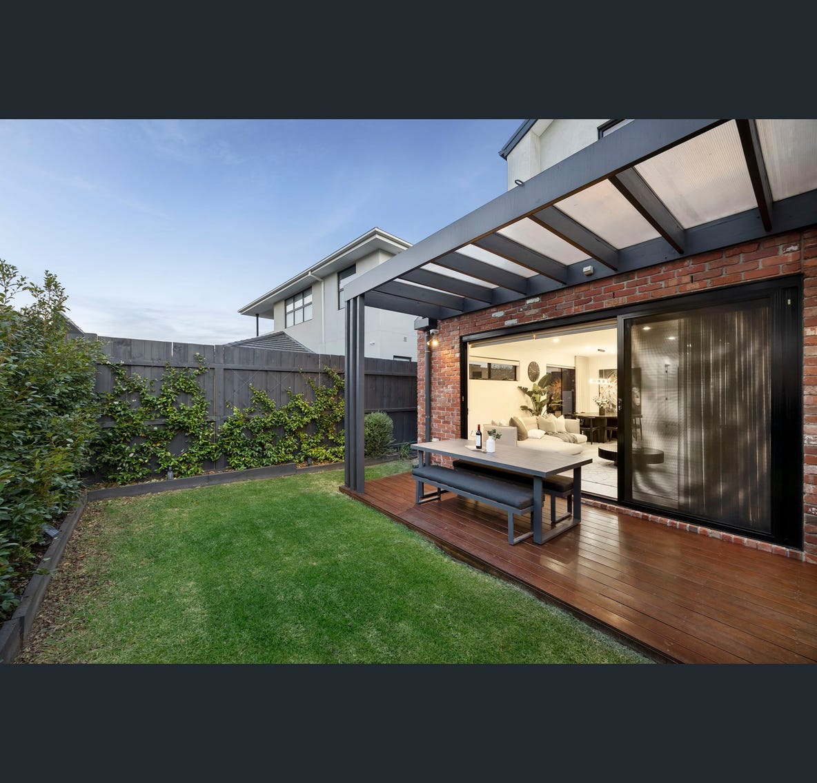 Open-plan dining & living — kitchen view